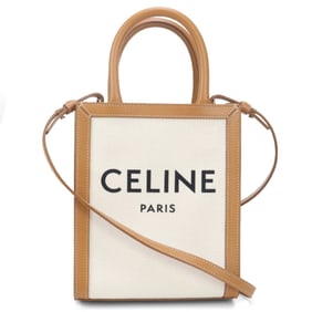 CELINE Mini Vertical Cabas Handbag, Women's, White