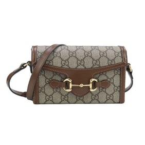 GUCCI Horsebit 1955 shoulder bag (GU89022) and mini (699296) in beige.