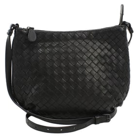 BOTTEGA VENETA Intrecciato Shoulder Bag BO88140, Women's Black