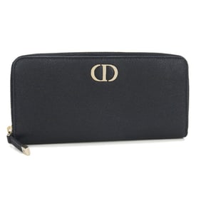 Christian Dior DIOR Montaigne Long Zip Wallet, Size 30, Women's, Black