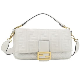 FENDI Baguette Handbag FE85040 8BR771 Large Bag Women's White