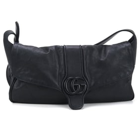 GUCCI Double G Shoulder Bag 767209 Women's Black