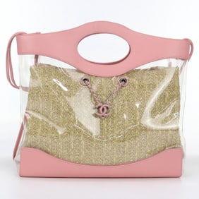 CHANEL Tote Bag CH78022 Coco Mark 2-Way Women's Pink