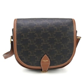 CELINE Folco Triomphe Canvas Shoulder Bag CE96272 19150 2BZJ 04LU Medium Brown