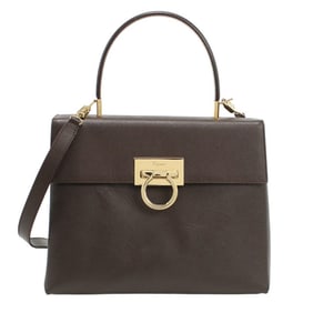 Salvatore Ferragamo FERRAGAMO Ferragamo Handbag FR75784 Gancini 21 0290 2-Way 70000 Women's Brown