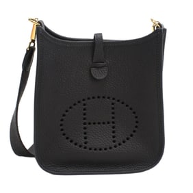 HERMES Evelyn TPM Double Stamped Shoulder Bag, Women's, Black