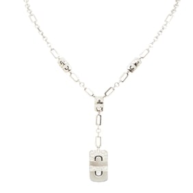 BVLGARI New Parentesi Necklace in 18K White Gold with Diamond Pendant for Men and Women