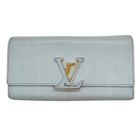 LOUIS VUITTON Louis Vuitton Portefeuille Capucines Long Wallet in Taurillon Leather, Light Blue,
