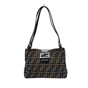 FENDI Zucca Shoulder Bag Canvas Brown Women's