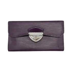 LOUIS VUITTON Epi Leather Portefeuille Eugenie with Initial Y & S, Cassis Purple, M6388K MI0039,