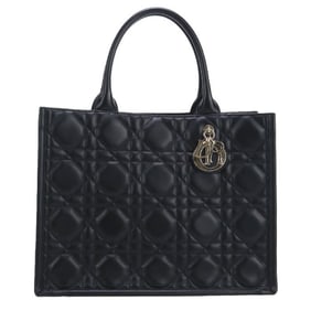 Christian Dior DIOR Tote Bag M1324 OWHP M900 Cannage Medium Book Tote, Women's, Black