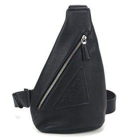 PRADA Prada Body Bag PR95208 in Vitello Dino Leather, 2VZ098 2BBE F0002, One-Shoulder Black, Men's
