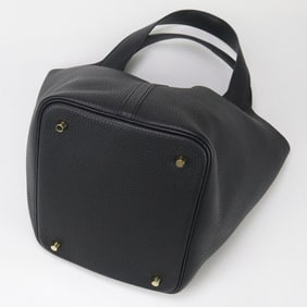 HERMES Picotin Lock MM Handbag with Z Stamp, Women's, Black