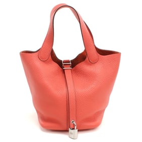 HERMES Picotin Lock PM Handbag with Z Stamp, Red, Women's