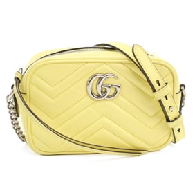 GUCCI GG Marmont Shoulder Bag GU93319 634936 Mini Camera Women's Yellow