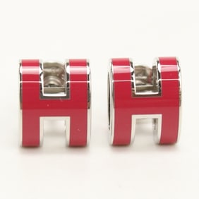 HERMES MINI POP H earrings HE94118, women's, silver