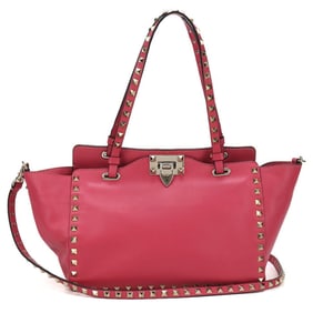 Valentino Rockstud 2-Way Tote Bag, Pink, Women's