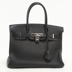 HERMES Birkin 30 Handbag, Black, with J Stamp