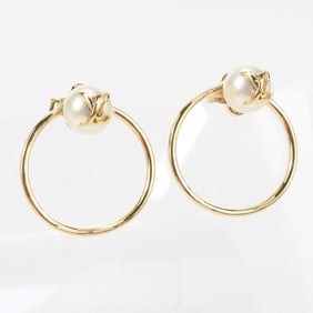 LOUIS VUITTON Louis Vuitton Earrings LV93985 M01237 LV Eclipse Pearl for Women in Gold