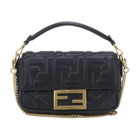 FENDI Shoulder Bag FE92932 FF Motif Baguette Mini 8BS017 A72V F15ZW Chain Women's Black