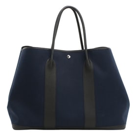 HERMES Garden Party GM Tote Bag, U Stamp, Navy Blue, Women's