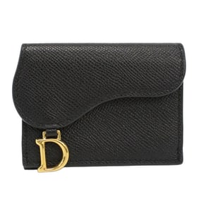 Christian Dior DIOR Saddle Tri-fold Wallet CD86930 Women's Black