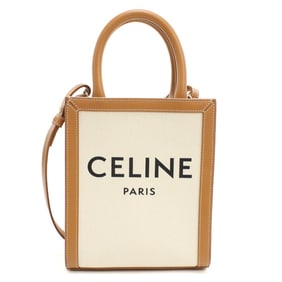 CELINE Handbag 19330 2BNZ.02NT 2-Way Mini Vertical Cabas Bag, Women's, White