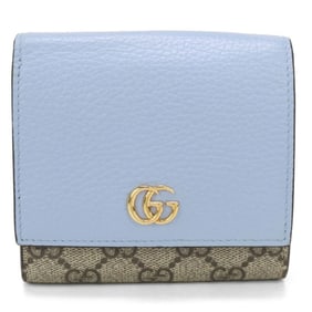 GUCCI Gucci Bifold Wallet 598587 Two-Tone Medium Double G Women's Beige
