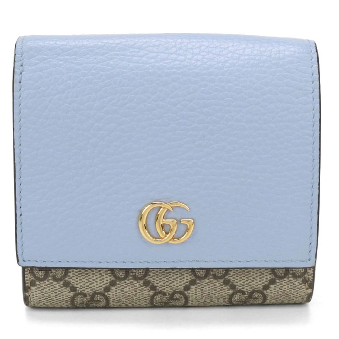GUCCI Gucci Bifold Wallet 598587 Two-Tone Medium Double G Women's Beige (1 of 11)