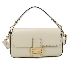 FENDI 8BR600 2-Way Baguette Shoulder Bag, Women's, Ivory