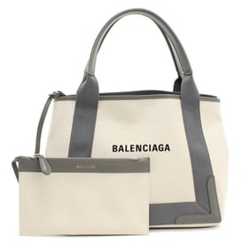 BALENCIAGA Tote Bag 339933 Navy Cabas Small Women's Ivory
