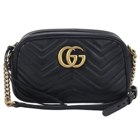 GUCCI GG Marmont Shoulder Bag GU93094 447632 Small Camera Women's Black