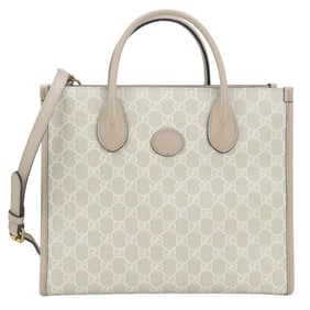 GUCCI Interlocking G Tote Bag GU89008 659983 2-Way Women's Beige