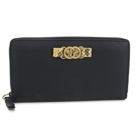 GUCCI Women's Zip-Around Wallet with Interlocking G Design, Black, 750458