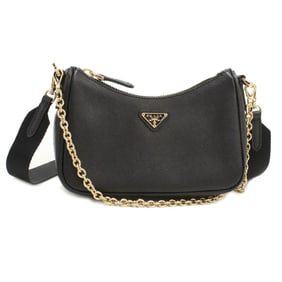 PRADA Prada Saffiano Leather Mini Shoulder Bag PR93649, Black