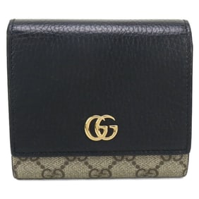 GUCCI Gucci Bifold Wallet 598587 Two-Tone Medium Double G Women's Beige