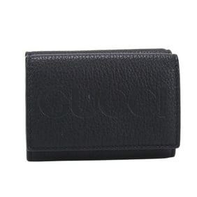 GUCCI Tri-fold Wallet GU90435 Gucci Logo 736151 Mini Men's Women's Black