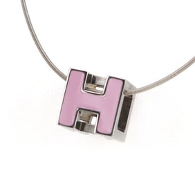 HERMES Necklace, Cage d'Ache, H Cube, Women's, Pink