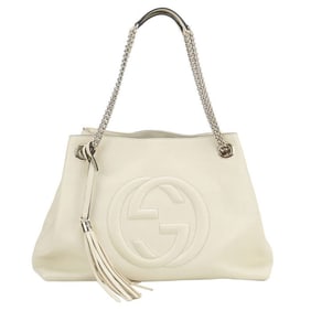 GUCCI Soho Shoulder Bag GU90132 536196 Chain Women's White