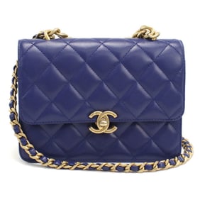 CHANEL KCXXTTG9 Matelasse Chain Shoulder Bag, Women's, Blue