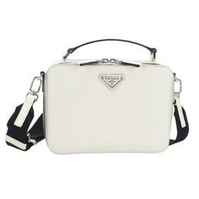 PRADA Prada Handbag PR89904 Brick 2VH069 Saffiano Leather Bag Men's White