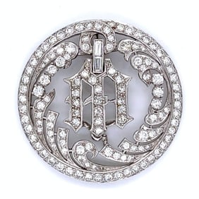 Art Deco Platinum Diamond Pendant/Brooch