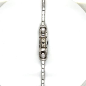 Art Deco Platinum Diamond Ladies Cocktail Watch