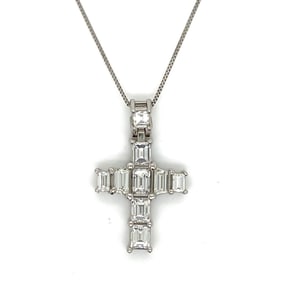 Platinum 4.50 Ct. Diamond Cross Necklace
