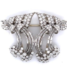 French Art Deco 12.50 Ct. Diamond Clips