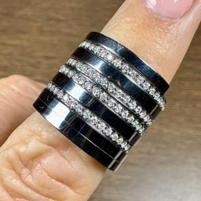 DAUPHIN 18K Black Gold Diamond Ring