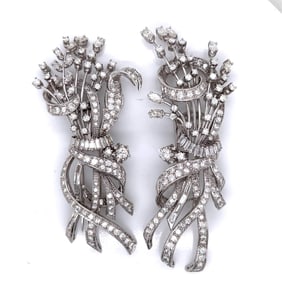 1950’s Platinum Diamond Brooch Set