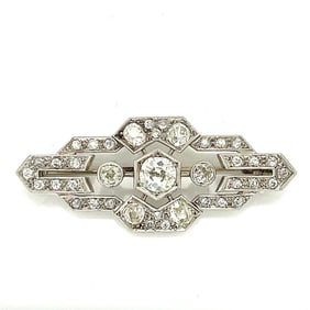 Art Deco Platinum 4.70 Ct. Diamond Brooch