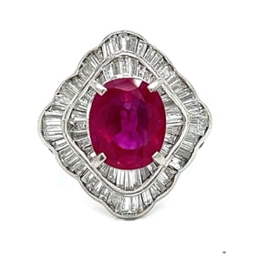 3.27 GIA Certified Burma Ruby Ring