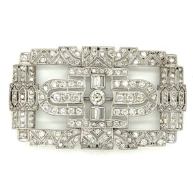 Art Deco Platinum 7.00 Ct. Diamond Brooch